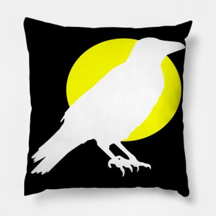 White Crow Yellow Sun Pillow