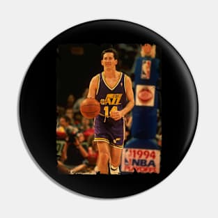 Jeff Hornacek - Vintage Design Of Basketball Pin