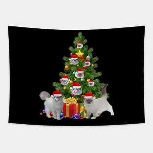 Ragdoll Cat Christmas Tree T-Shirt Tapestry