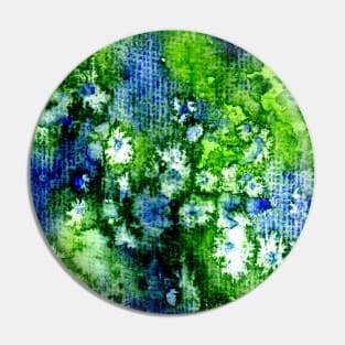 Green and Blue Abstract Surface Pin