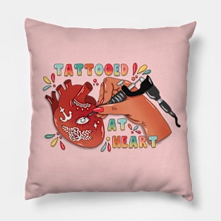 Tattooed Wannabe At Heart Pillow