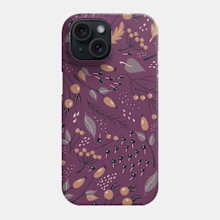 Seamless pattern with autumn plants Phone Case