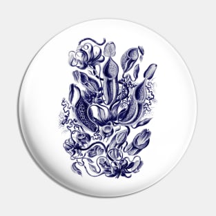 Ernst Haeckel Pitcher Plant Navy Blue Pin