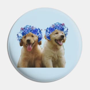 Cute flower crown dog Pin