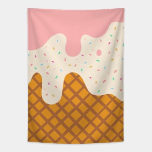 Strawberry Ice Cream Cute Pastel Pink Tapestry