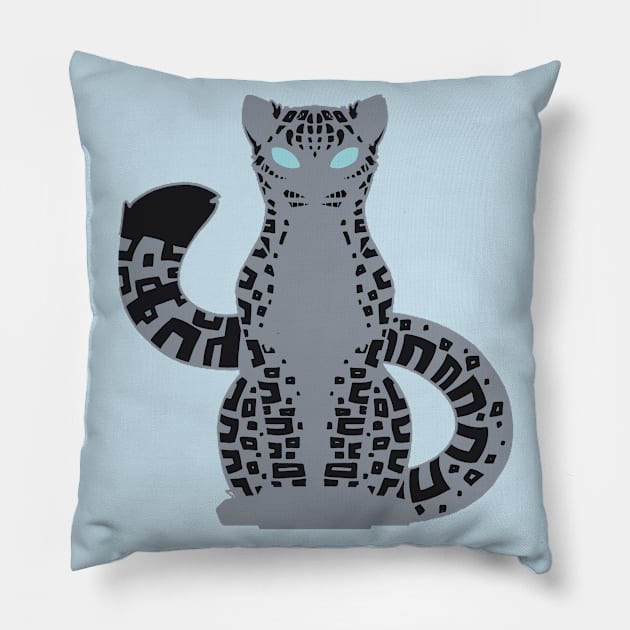 Minimalist Snow Leopard Pillow by ZTheCrazed