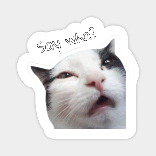 Cat confused Magnet by Blackcat_cafee