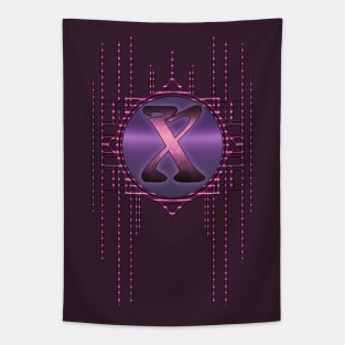 Purple Jugendstil Letter X Vintage Glamour Monogram Tapestry