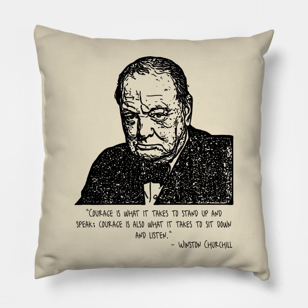 Winston Churchill Pillow by Yethis