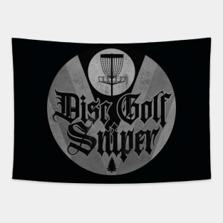 Disc Golf Sniper Classic BW Tapestry