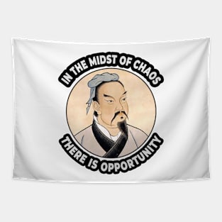 🐼 In Midst of Chaos There Is Opportunity, Sun Tzu Quote Tapestry