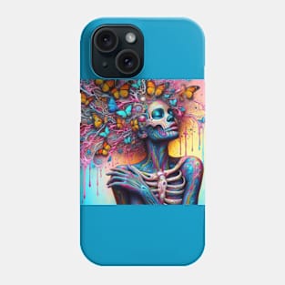 Psychedelic Skeleton Butterflies Phone Case