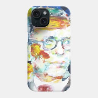 SARTRE watercolor and oil portrait Phone Case