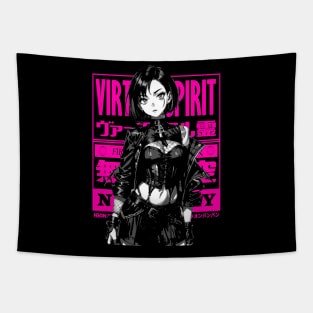 Cyberpunk Girl Goth Japanese Fashion #5 Tapestry