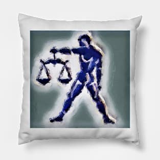 Libra in Blue Pillow