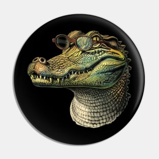 Gator Geek: The Wise-Guy Reptilian Tee Pin