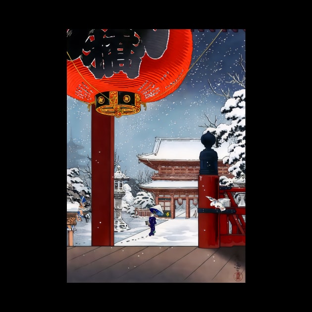 Japanese temple Asakusa in winter by geekmethat
