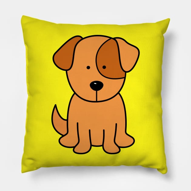 Puppy Cute Brown Baby Dog for Kids Men Women Pillow by samshirts