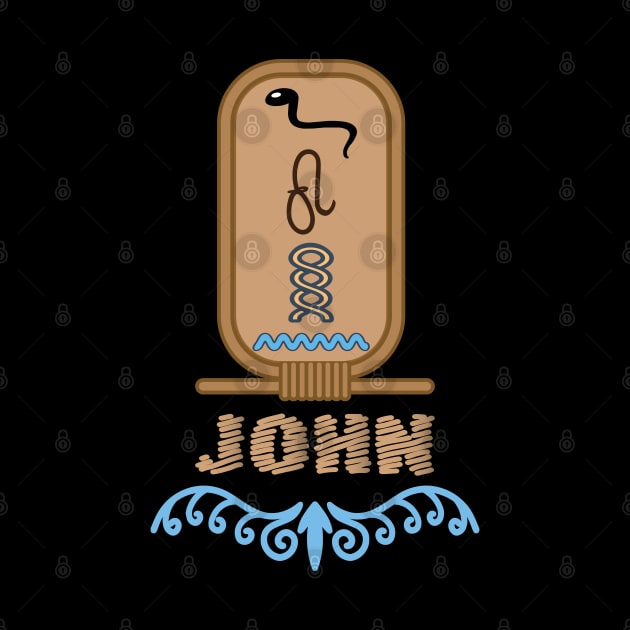 JOHN-American names in hieroglyphic letters-JOHN, name in a Pharaonic Khartouch-Hieroglyphic pharaonic names by egygraphics