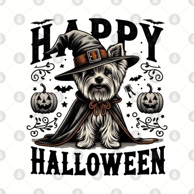 Retro Halloween Yorkie Graphic illustration by Tintedturtles