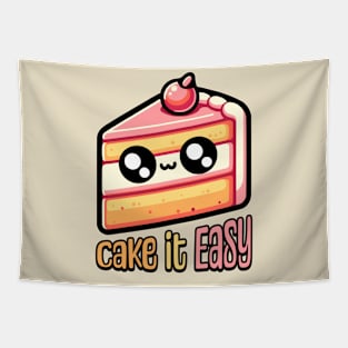 Cake It Easy! Cute Cake Pun Tapestry