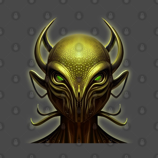 Alien Face - Golden Skin by Mr.FansArt