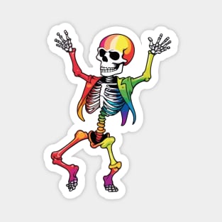 Dancing Skeleton Rainbow Magnet