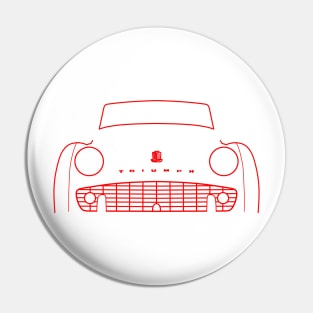 Triumph TR3 classic car outline graphic (red) Pin