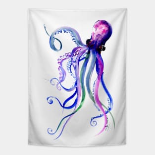 Octopus, Bliue Purple BEach design Tapestry