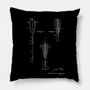 Fishing Lure Vintage Patent Drawing Pillow