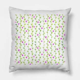 Watercolor Floral Vines Pattern - Green & Pink - Transparent Pillow
