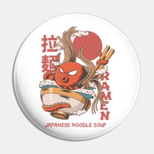 Asia Ramen Noodle Japanese Traditional Art Style Pin