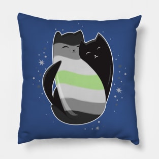 Agender Cat LGBT Pride Flag Pillow