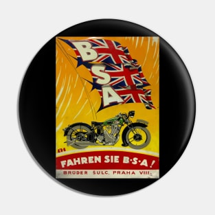 Retro BSA Motorbike Poster Pin