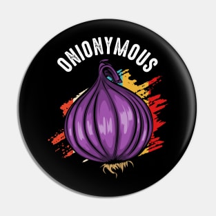 Onionymous Retro Style Onions Funny Onion Puns Pin