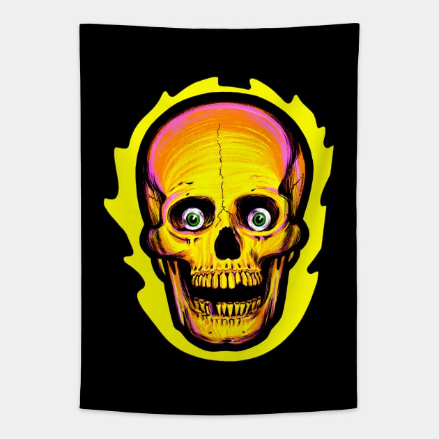 Flaming Skull Tapestry by zombill