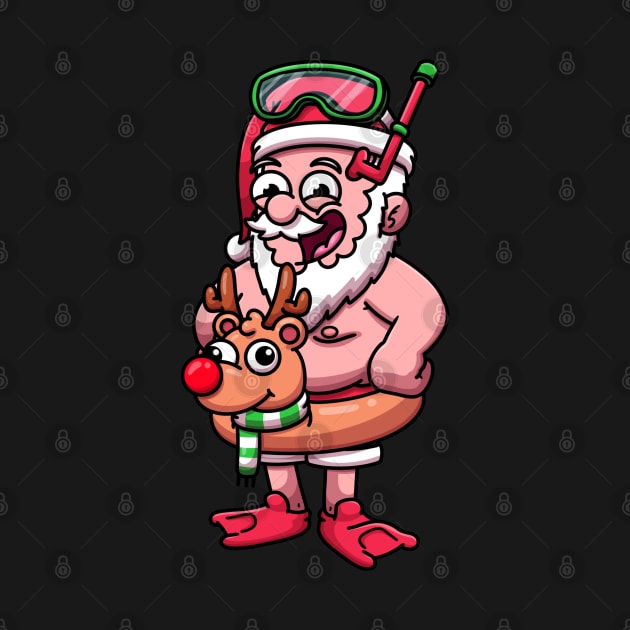 Fat Santa In Scuba Outfit by TheMaskedTooner