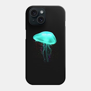 Teal Electric Jellyfish Phone Case