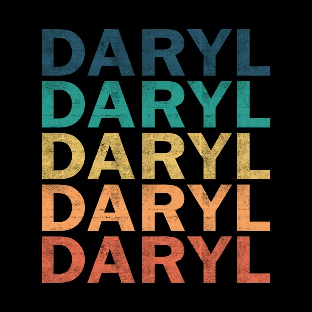 Daryl Name T Shirt - Daryl Vintage Retro Name Gift Item Tee by henrietacharthadfield