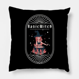 Basic Witch Dark Version Funny Halloween Design Pillow