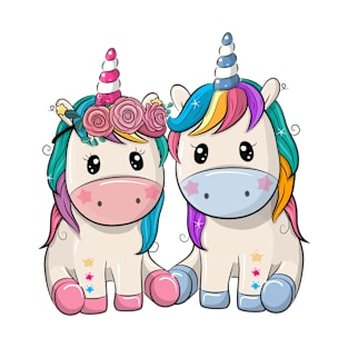 Two cute unicorns - boy and girl. T-Shirt