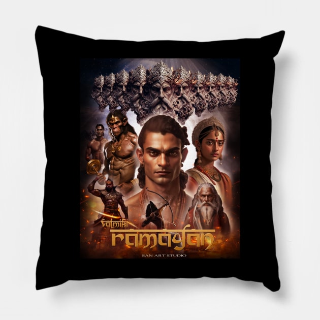 Ramayan Pillow by SAN ART STUDIO 