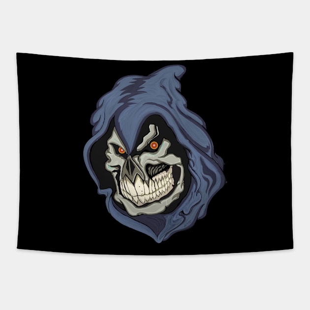 Skull Face Tapestry by Big Bee Artistry