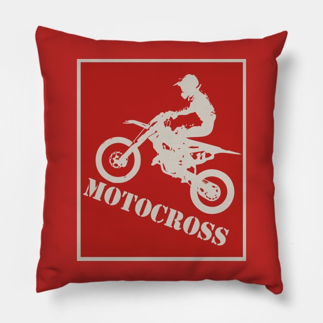 dirt bike motocross Pillow by fokaction