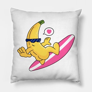 Crazy surfing banana to valentine day! Pillow