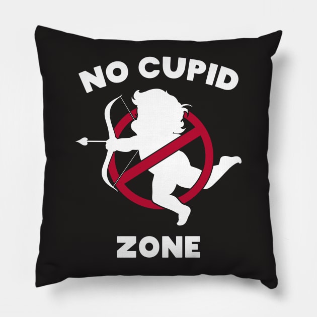 No Cupid Zone Pillow by MZeeDesigns