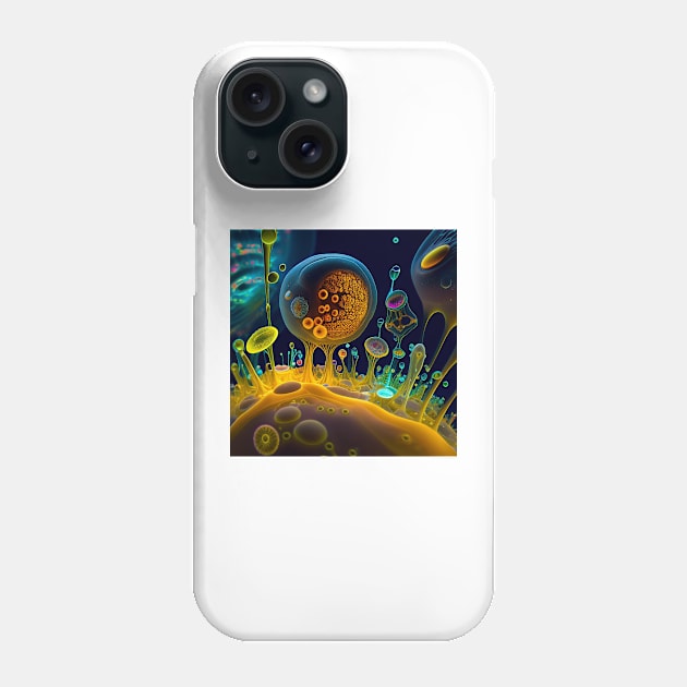 Aqua Amoebas: A Colorful Art Piece Phone Case by Artventure1