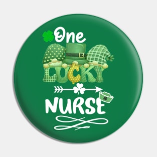 One Lucky nurse with gnomes Pin