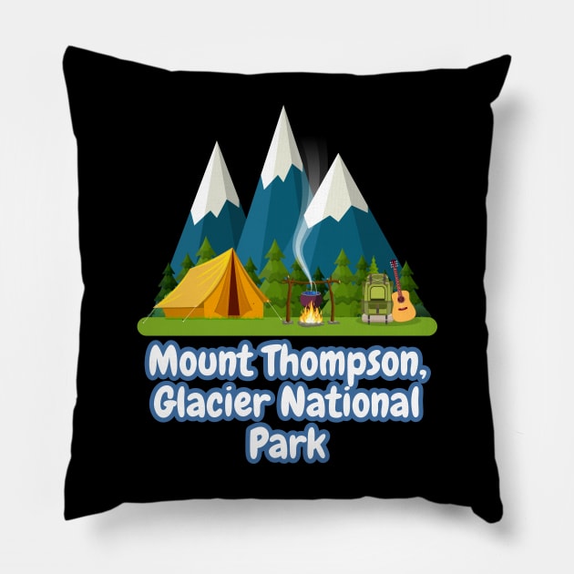 Mount Thompson, Glacier National Park Pillow by Canada Cities