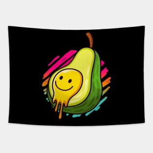 Avocado Smiling Face Cartoon Fruit Tapestry